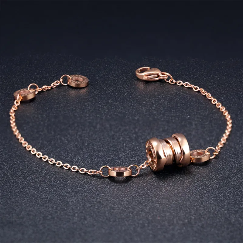 

Elegant Sliver/Rose Gold Bracelet Roman Numerals Link Chain Bangle Bulgaria Round Circle Bracelets For Women Jewelry Accessories