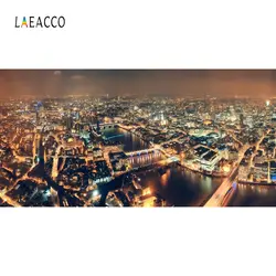 Laeacco городские здания ночная сцена Портретные студийные фоны для съемки индивидуальные фотографические фоны для фотостудии