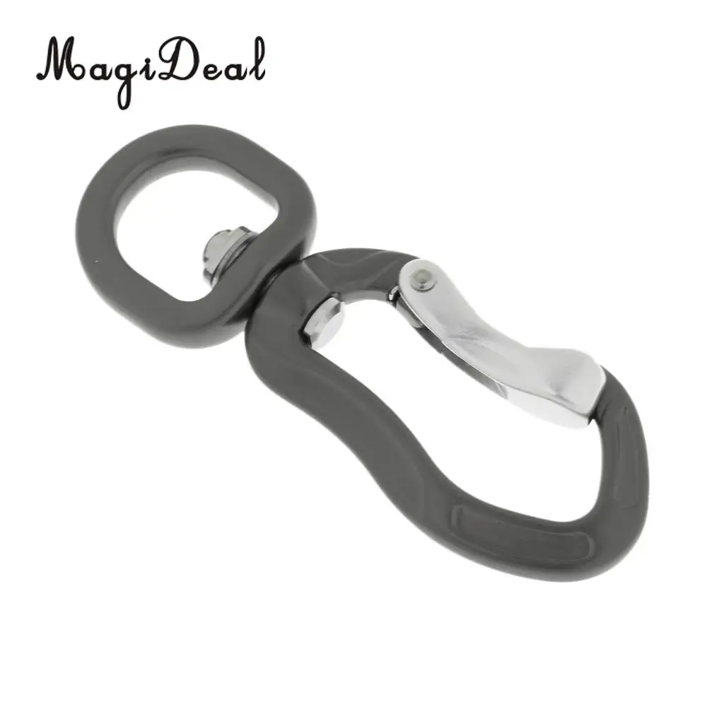 MagiDeal 400KG Safe Swivel Eye Snap Hook Aluminum Carabiner Climbing Backpack Hanging Hook for Caving Rappelling Camping Equip