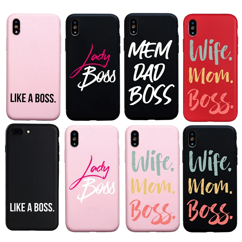 Простой чехол для телефона Mem папа босс мама леди iphone 7 8 Plus 6 6s 5S SE X XS Max XR |