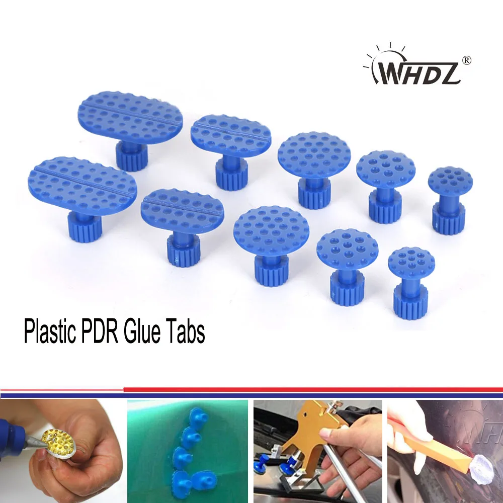 

WHDZ PDR Tool 5 Size Plastic PDR Glue Tabs Professional PDR Dent Tabs Paintless Dent Removal Tabs Car Dent Repair Tools