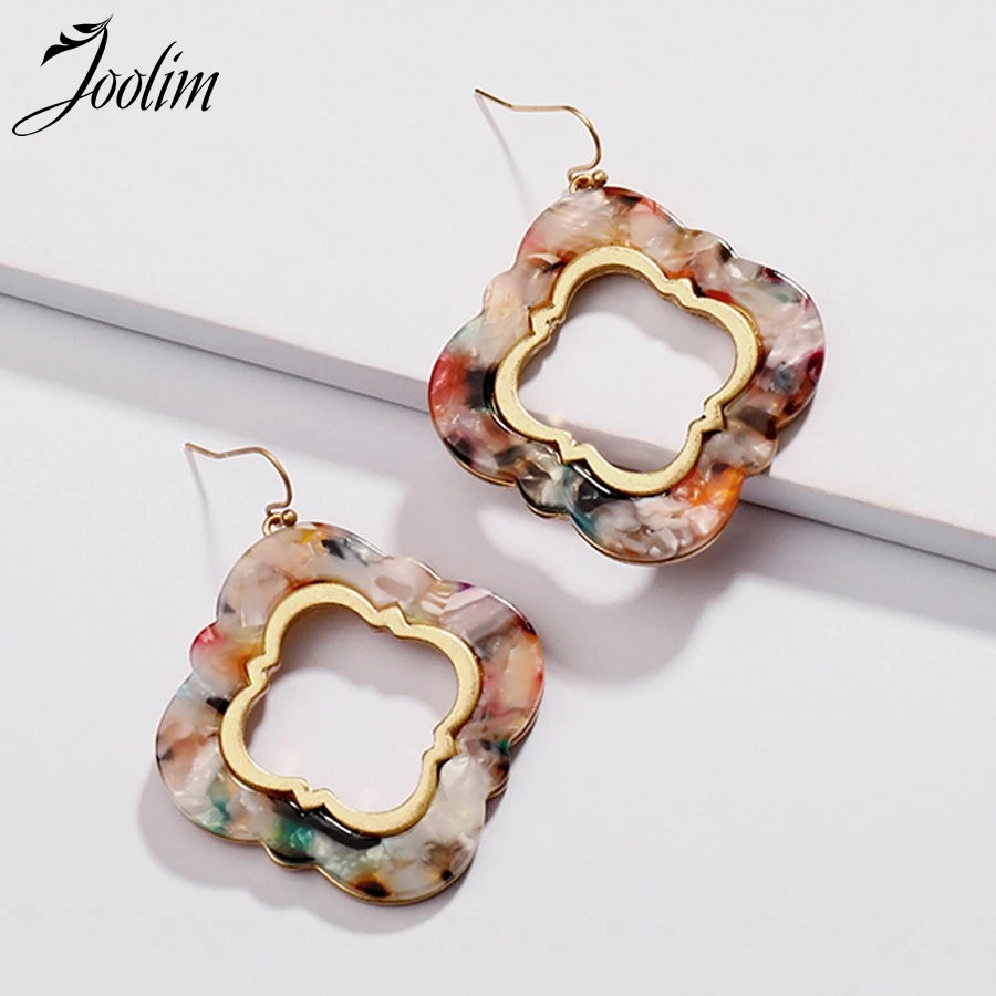 

Joolim Jewelry Wholesale/Trendy Flower Shape Resin Drop Earrings for Women