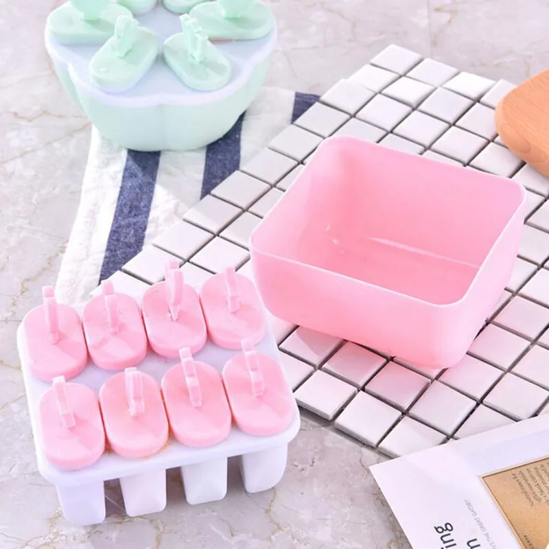 

Creative Square/Round DIY Ice Cream Mold Multi-Functional Green Popsicle Mold Children's Ice Cream Kitchen Ice Cube Mold H804
