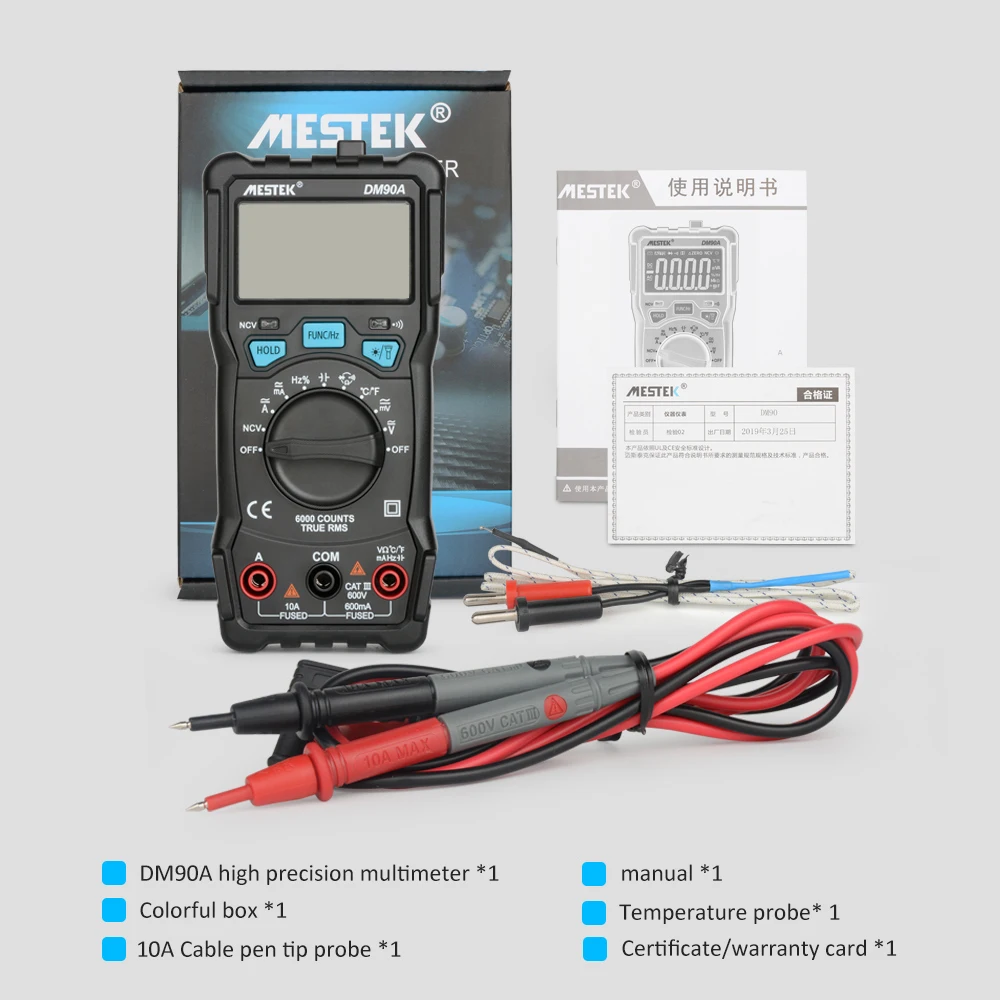 Мультиметр MESTEK DM90A высокоточный цифровой ампервольтметр