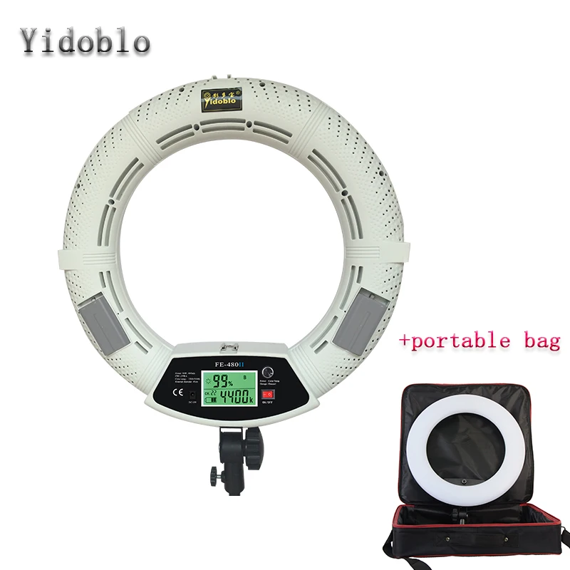 Светодиодное кольцо Yidoblo для студийной фотосъемки с белым светом + Портативная