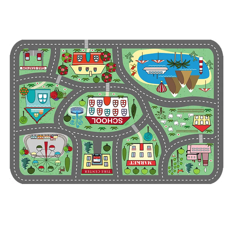 

Children's Carpet Crawling Mat Cartoon Style Rug Anti-fall Climbing Mat Kids Bedroom Non-slip Floor Mat Decoration