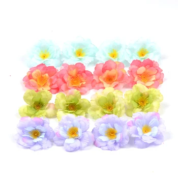 

20pcs/lot 6cm Mini Artificial Silk Rose Heads Flowers Wedding Home Party Decorative DIY Scrapbooking Handmade Free Shipping