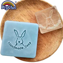 Rabbit мыло ручной работы штамп прозрачный сделай сам натуральный органический стеклянный мыло для изготовления головы животное Смола акриловая с hanlde на заказ