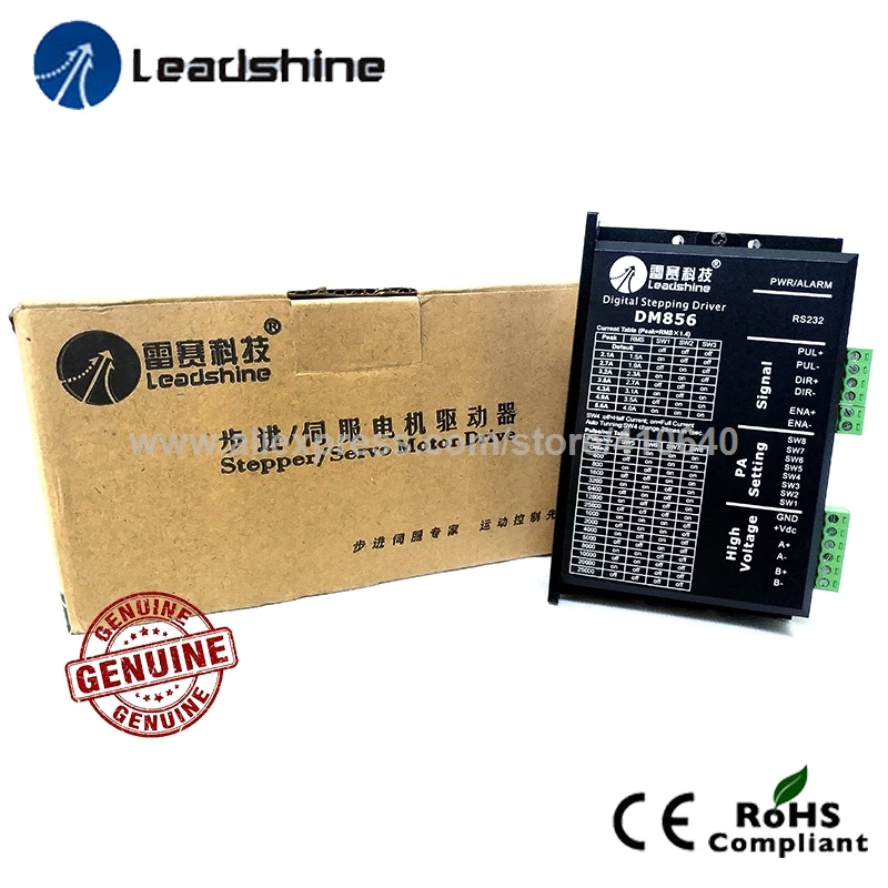 

Genuine Leadshine DM856 Two Phase 32 Bit DSP Digital Stepper Drive with Max 80 VDC Input Voltage and Max 5.6A Output Current