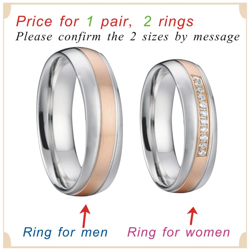 custom annversary mens wedding band titanium rings pair sets alliances silver gold color promse couples rings for women (4)