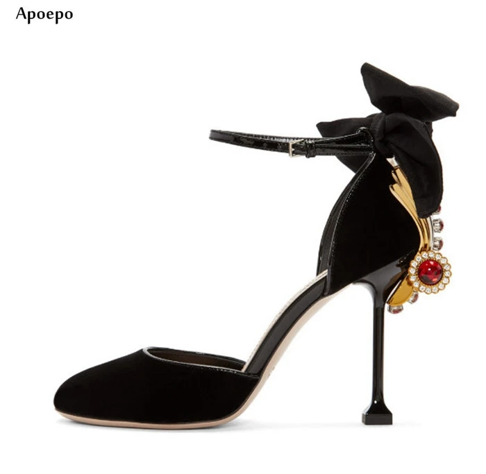 black heels embellished