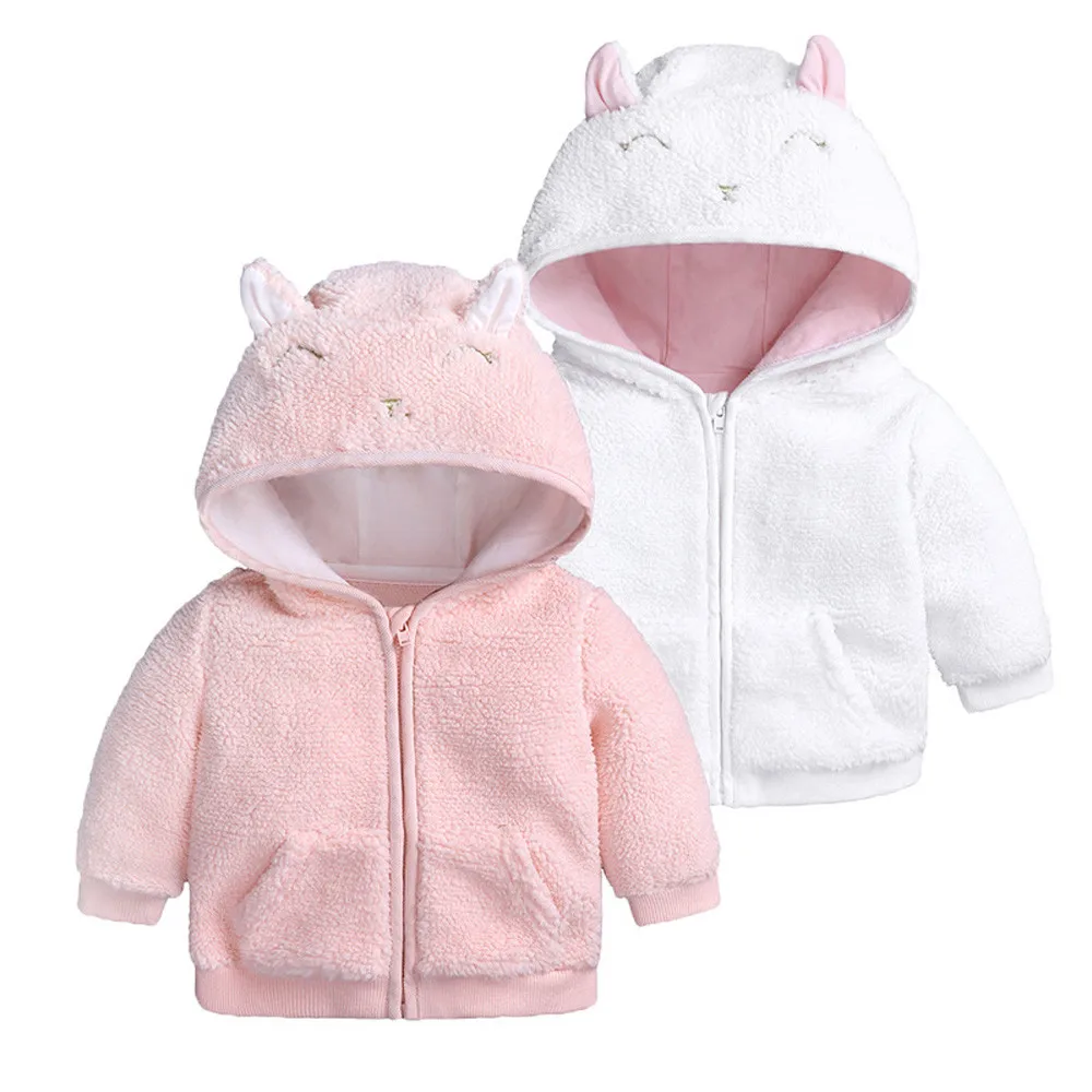 Baby Kids Boys Girls Warm Cartoon Hooded Coat Jacket Animal Winter Outwear Tops