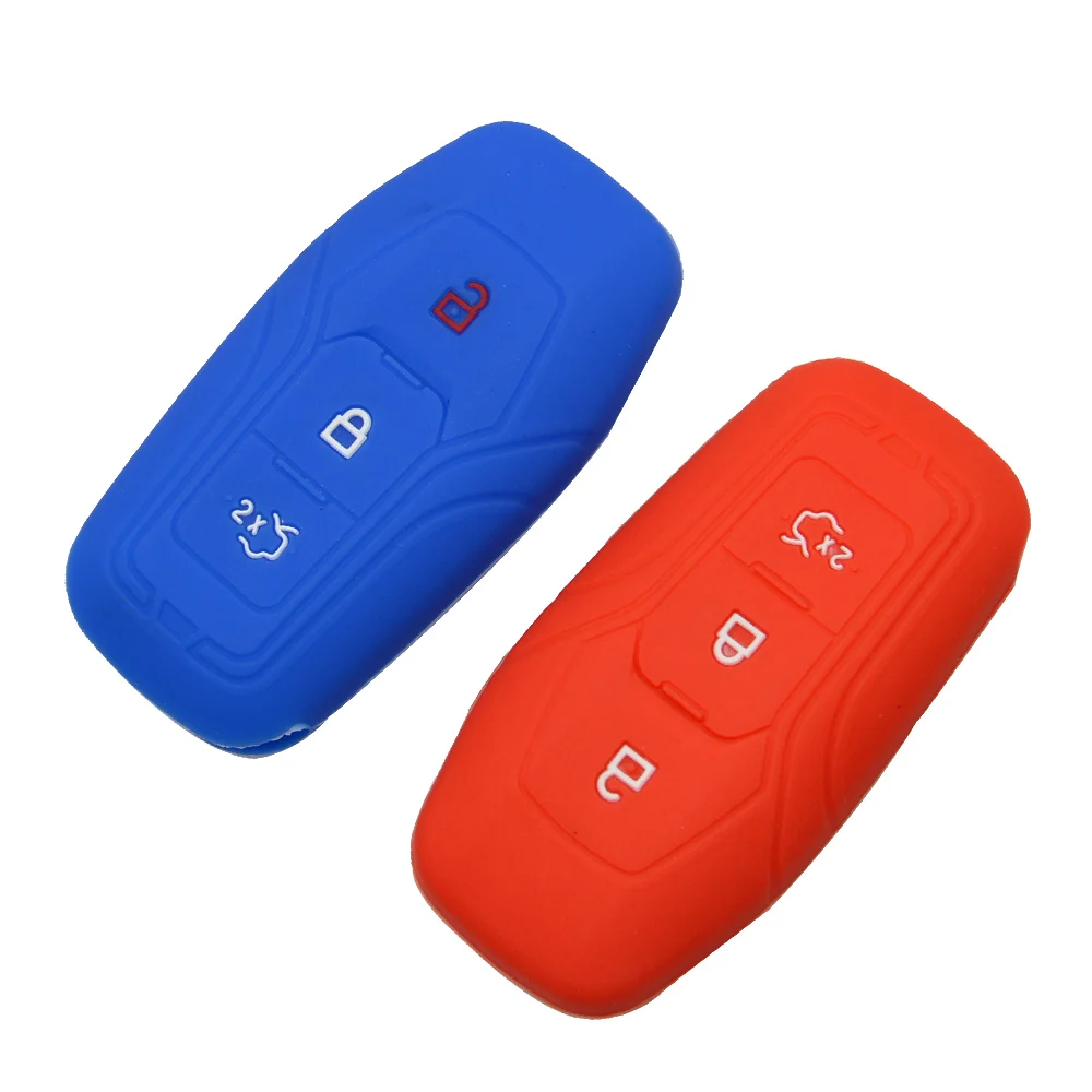 silicone 3 buttons car key cover for Ford5