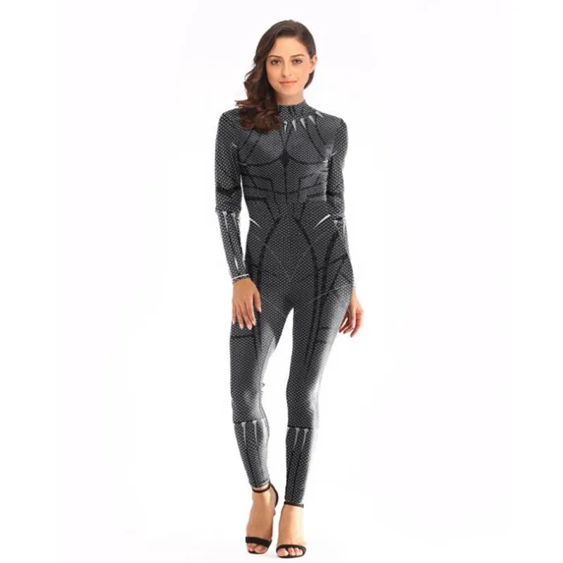 

Movie Black Panther Bodysuit Suit Avengers Cosplay Costume Halloween For Woman Jumpsuits