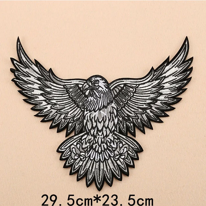 

Large Eagle Military Morale Embroidery Patches for Clothing Iron on Clothes Motorcycle Biker Appliques Badge Stripes Sticker Diy