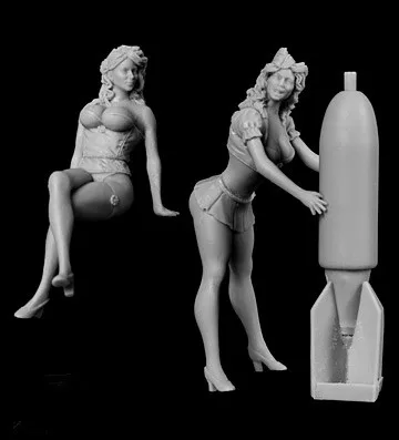 

1/32 Risen Figure Model Kits German Pin up Set Unassembly Unpainted