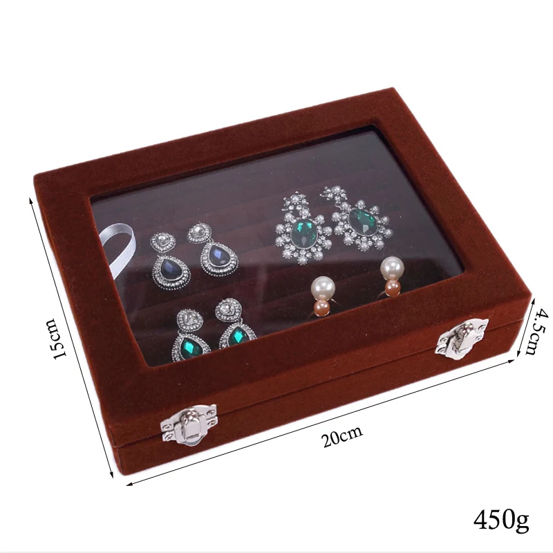 Size 20*15*4.5CM Ring Jewelry Box Glasses With Lid Ring Storage Box Stand Earrings Box Earring Jewelry Accessories Display Rack