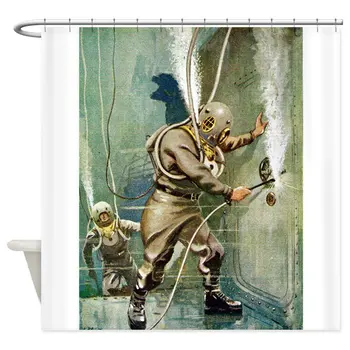 

DIVERS WELDING Decorative Fabric Shower Curtain