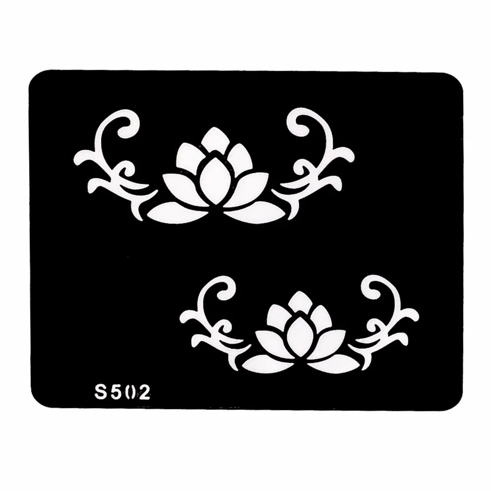 8 Pieces Small Henna Tattoo Stencil Paint Lotus Flower Sun Design Paste Drawing Lady Body Art Tattoo Stencil Accessories S500#01 (1 (7)