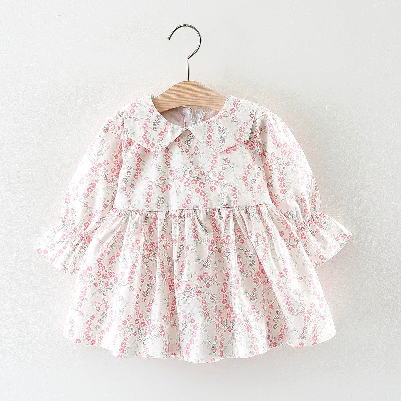 

Spring 2019 Korean Girls Dress Floral Cotton Lovely Kids Princess Dresses Children's Clothing 0-3 Years