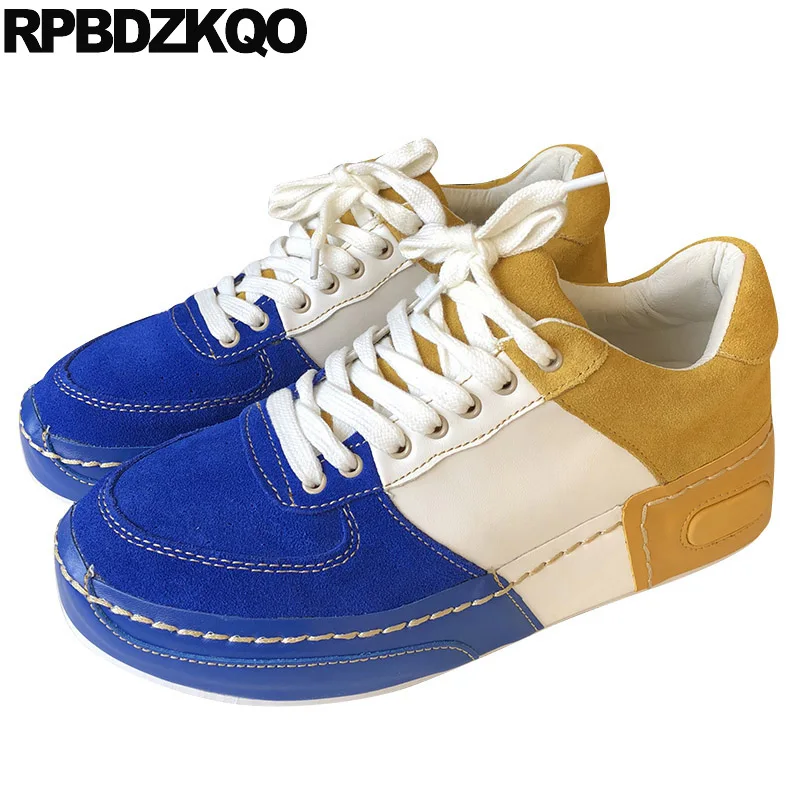 

Wide Fit Shoes Ladies Muffin Thick Sole Lace Up Harajuku Flats Casual Designer Creepers Sneakers Women Platform Suede Round Toe