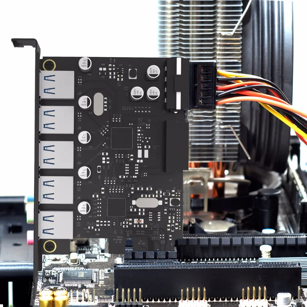 Карта расширения ORICO с 5 портами USB3.0 PCI E двойным чипом высокоскоростная 20