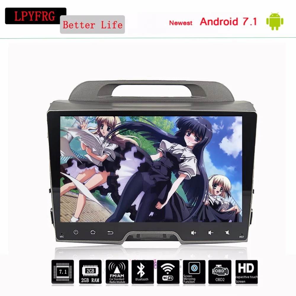 Perfect Car DVD player Gps Android 9.0 for KIA Sportage R / Sportage 2010 2014 2011 2012 2013 2015 Radio RDS WIFI Bluetooth 10.1" 2 DIN 1