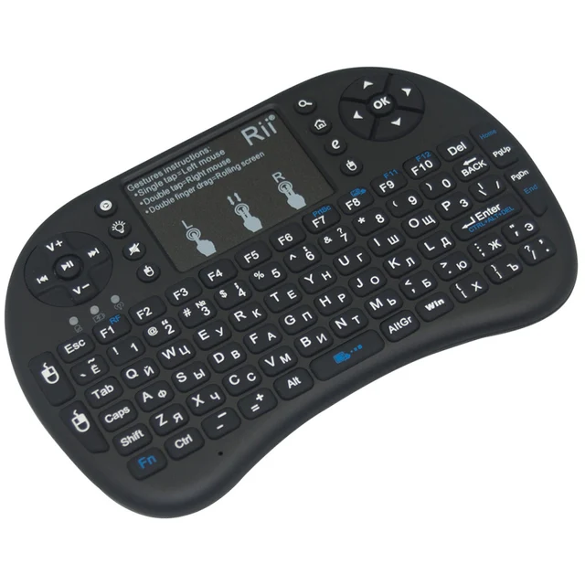Special Price Original Rii i8+ 2.4G wireless mini keyboard Touchpad mouse Backlit Touch Pad Israel Hebrew Russian Spanish for Smart TV BOX PC