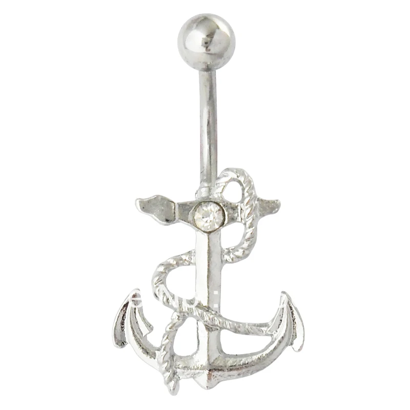 Wholesale Sea Cover Anchor  Navel Ring Belly Ring Body Piercing Jewelry5PCS/LOT