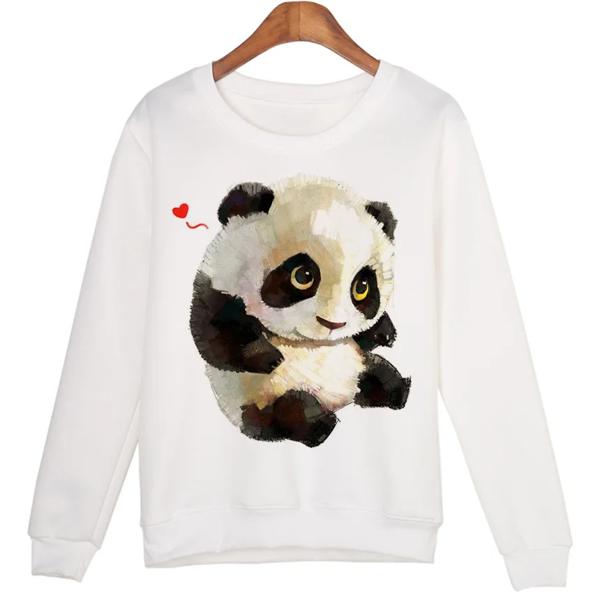  Cute Animal Sweatshirt sudaderas mujer Panda Printed Harajuku Hoodies Kwaii Moleton Pullovers WMH29
