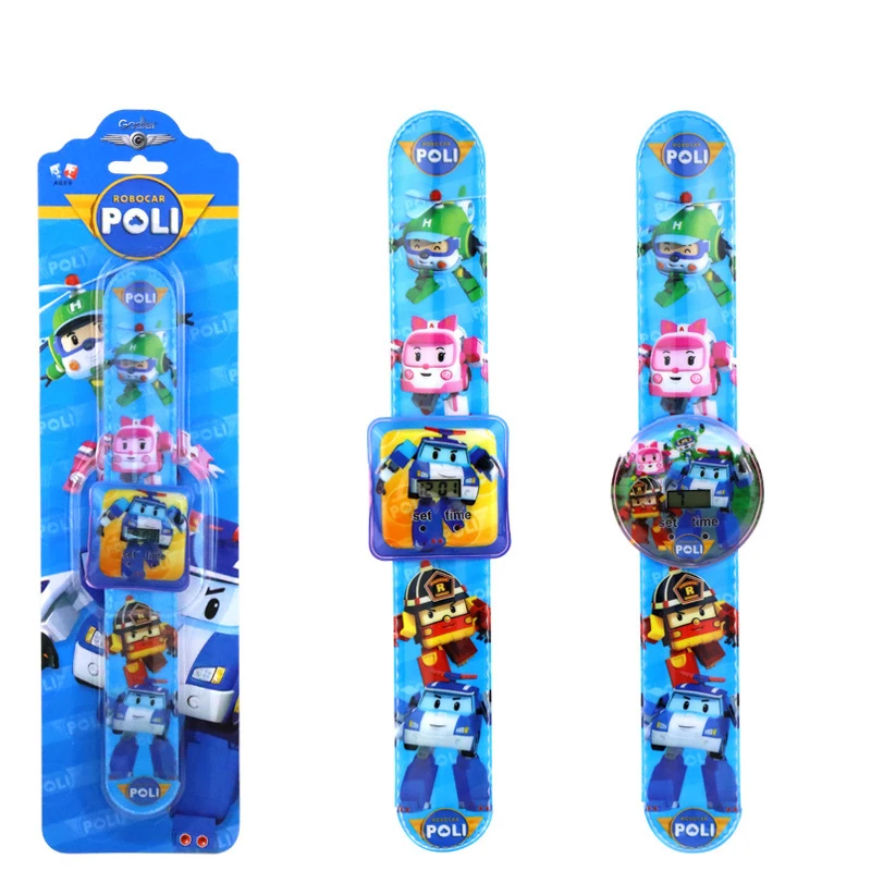 Детские часы ROBOCAR POLI для мальчиков и девочек 3D проекционные детские электронные