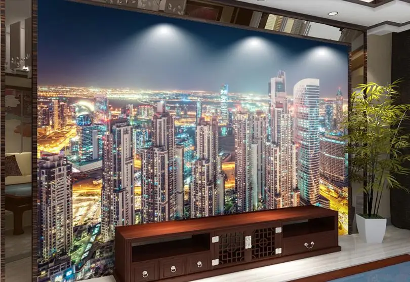 

custom nonwoven wallpaper 3d stereoscopic wallpaper city photo wallpaper 3d Living room bedroom TV backdrop 3d wallpaper walls