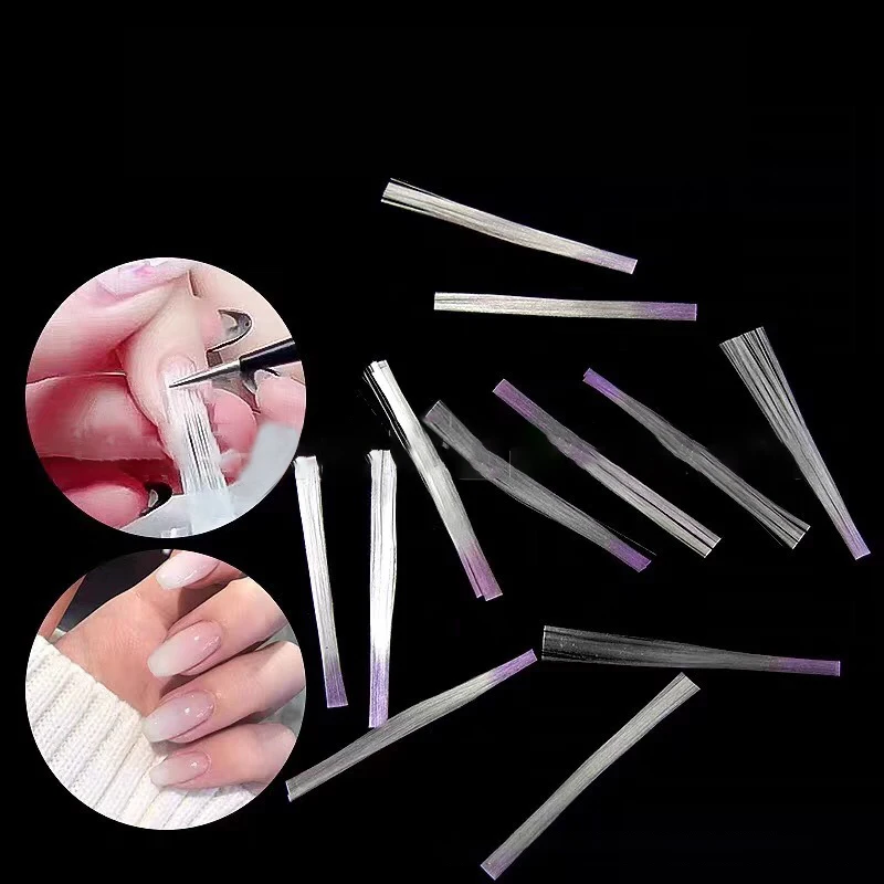 Профессиональные Fibernails стекловолокно для наращивания ногтей Акриловые наконечники маникюрный салон набор инструментов из 10 шт. наконечники для ногтей зажимы