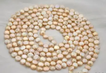 

New Beautiful 12-13mm Coin Pink Pearl Necklace Super Long 100"
