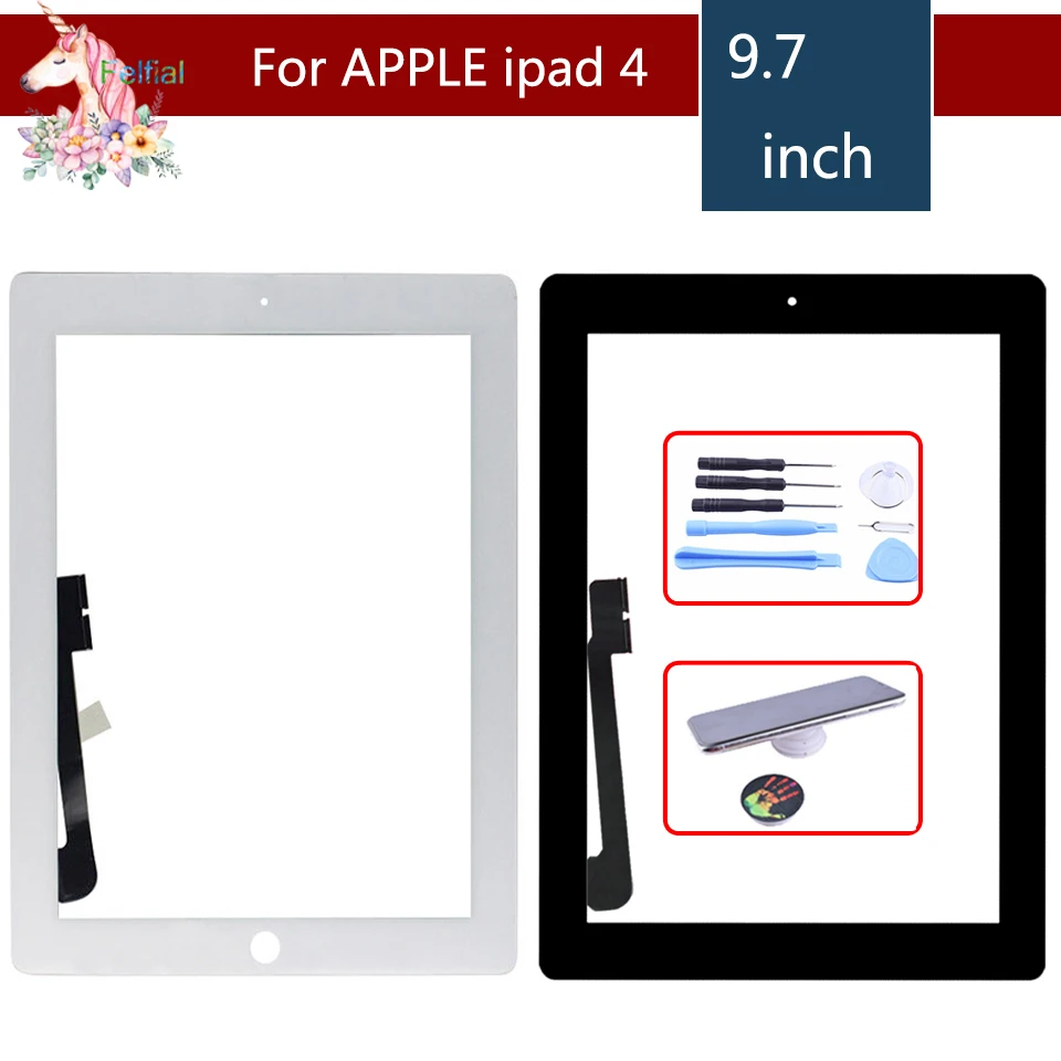 Для Apple ipad 2 3 4 5 6 ipad Air 1 2 сенсорный экран с кнопкой Home и клеевым дигитайзером Замена переднего стекла