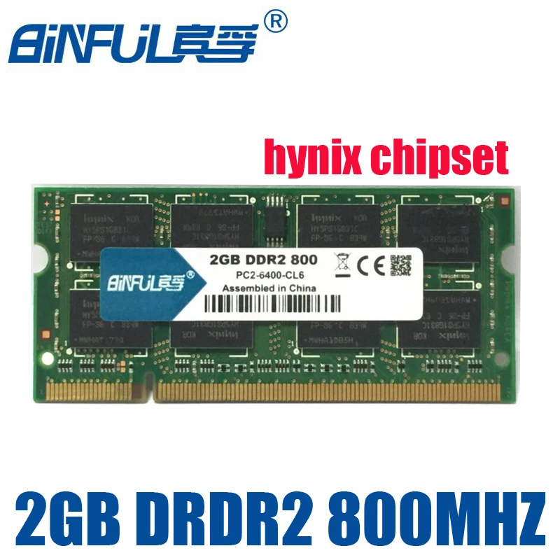 Vente BiNFUL 2g 2 gb PC2 6400 DDR2 667 mhz 800 mhz Ordinateur Portable RAM mémoire RAM portable Utiliser d origine hynix chipset