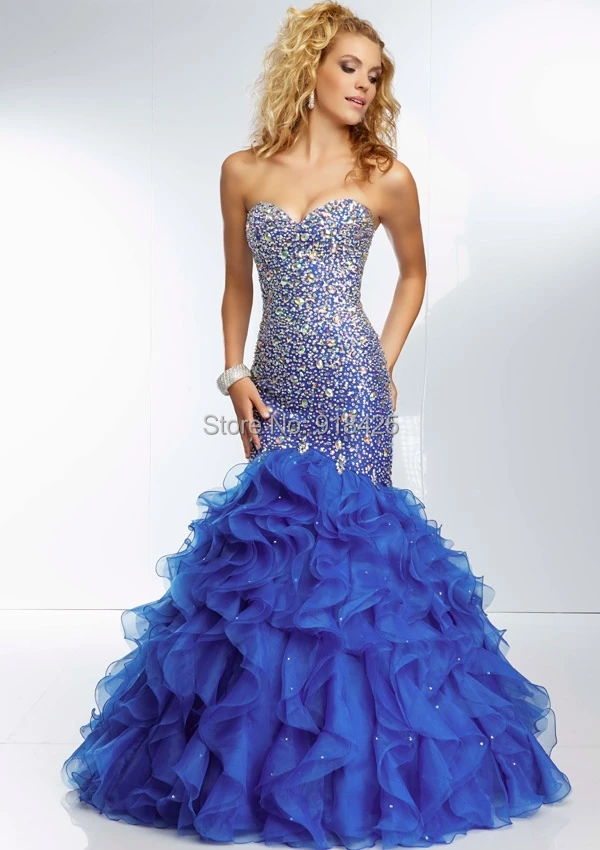Vestidos de Festa Extravagant Beaded Prom Gown Mermaid