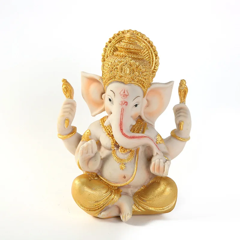 

Resin Craft Hindu God Statue Decoration Resin Craft Figurine Home Decoration Gift Handmade Elephant Statue Sculpture Ornament