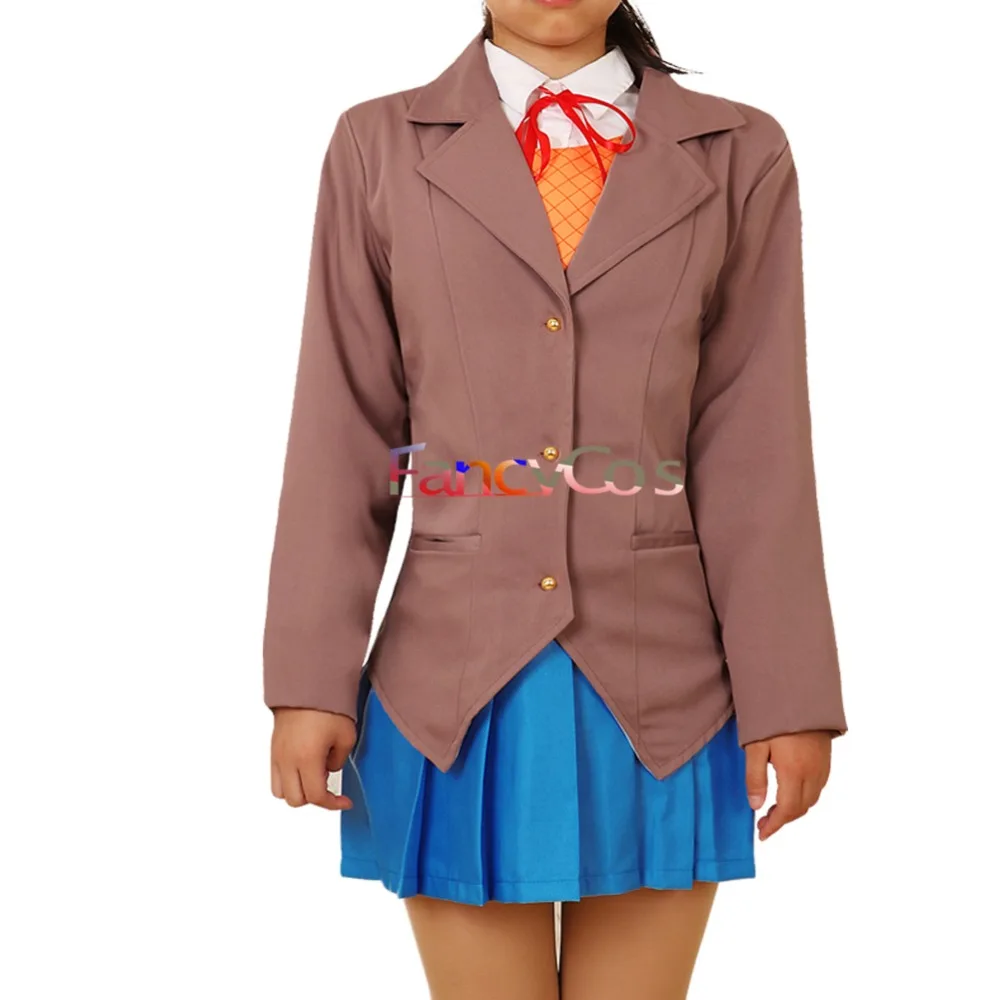 Карнавальный костюм Doki для Хэллоуина монока Natsuki Sayori Униформа аниме высокое