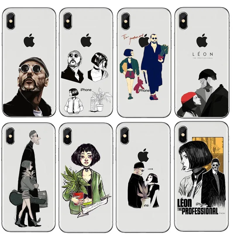 

Movie Leon And Mathilda Phone Case For iPhone XR XS Max 6S 7 8 Plus Soft TPU Silicon Cover The Professional Killer Fundas Capa