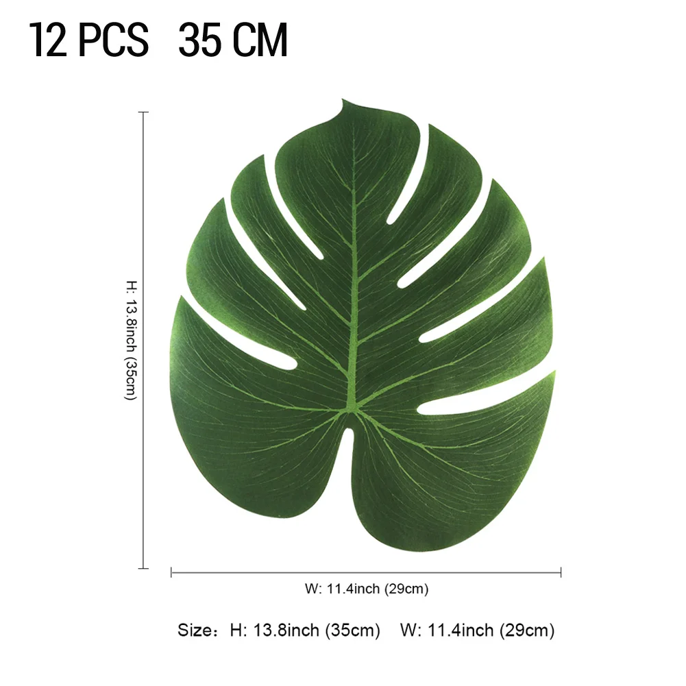 OurWarm 12 шт. тропические Гавайские вечерние коврики с искусственными пальмовыми листьями, подделка растений, домашний подвешивание, украшение для свадебной вечеринки - Цвет: As Picture