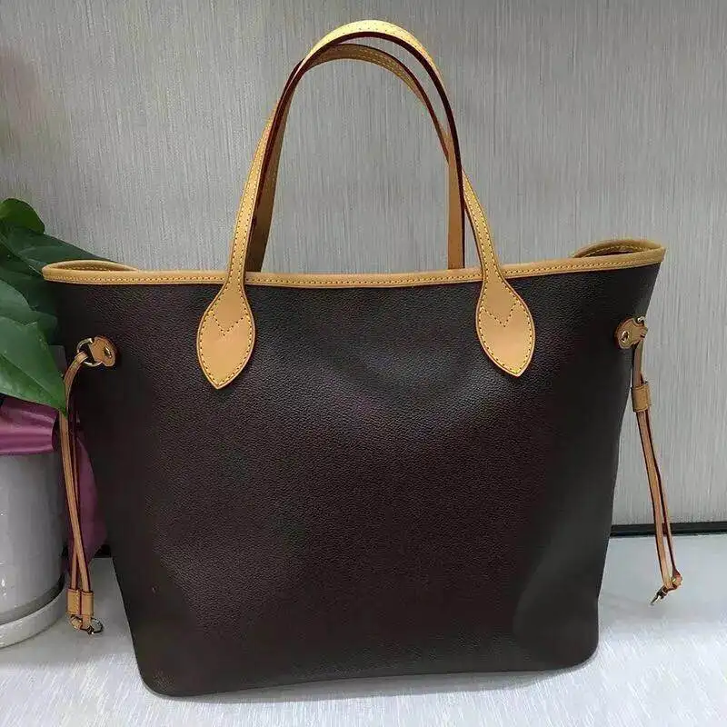 

Excellent Quality Neverful Bag Women Shopping Bag Luxury Brand Monogrom Never Shoulder Bag Canvas Leather Full Handbags MM/GM