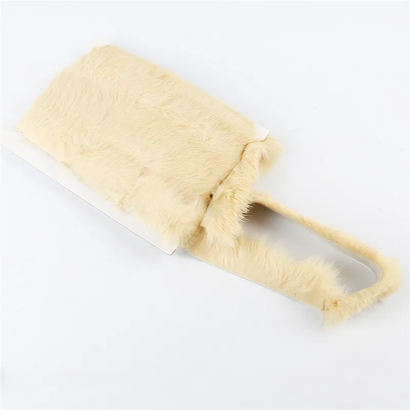 1 ярд, 1 см/2 см, искусственный кроличий мех, перо, ленты, отделка, мягкий пушистый шнур для украшения своими руками, вечерние украшения для дома - Цвет: Ivory