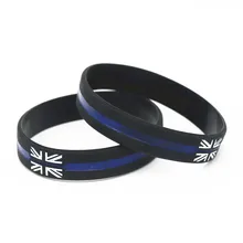 1 ud., nuevas pulseras de silicona con bandera de Inglaterra, azul y negro, pulseras y brazaletes de silicona de Gran Bretaña, caridad, Reino Unido, regalos SH189