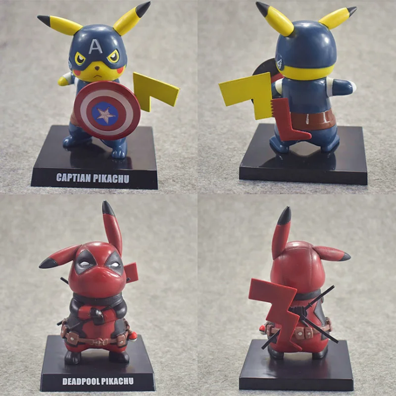 

Deadpool Captian pikachu anime cartoon action & toy figures Collection model toy KEN HU STORE