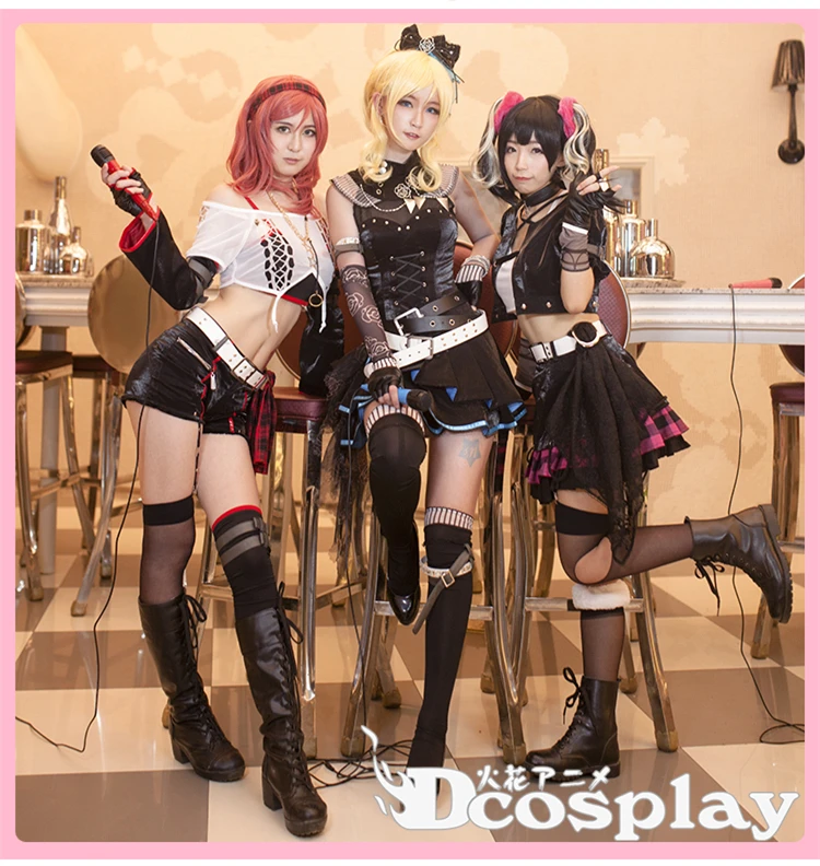 

Love Live! Nishikino Maki Eli Ayase Yazawa Nico bibi punk cos stage Dress Cosplay Costume