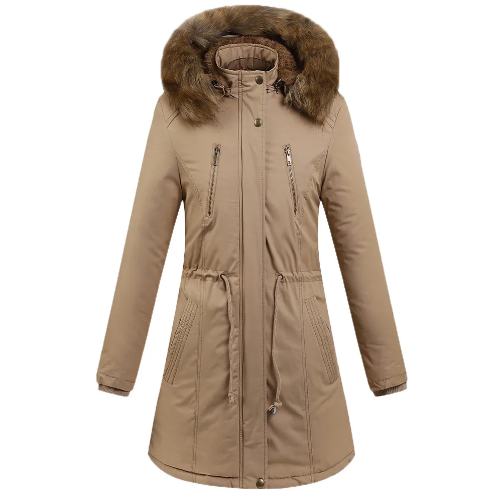 

Women Winter Jacket Warm Thick Outerwear Hooded Coat Cotton-padded Jacket Plus Size Coat Long Winter Outerwear chaqueta mujer A8