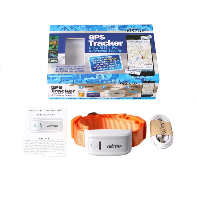 Dog GPS Tracker TK909 Waterproof IP65 Geofence Google Track GPS For Cat