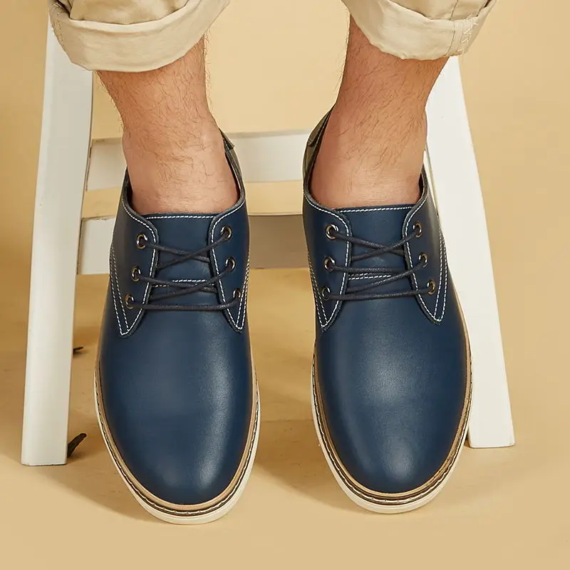 MIUBU/брендовая мужская обувь; сезон весна-осень; модные удобные мужские туфли из натуральной кожи на плоской подошве в деловом стиле; Мужская обувь; большой размер 47
