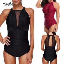 Black gauze bathing suit women one piece bikini 2019 plus size swimsuit one piece bathing suit sexy swimsuit womens swim wear XL may beach girls bikinis women one piece womens swim suit wear large size swimsuits 2018 korean female sexy four swimsuit pants